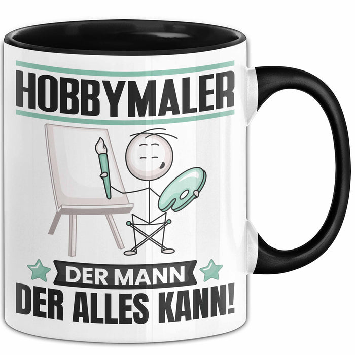 Hobbymaler Tasse Geschenk für Hobbymaler Der Mann Der Alles Kann Geschenkidee zum Geburtstag Schwarz Trendation