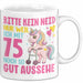 75. Geburtstag Tasse Frauen Geschenk Bitte Nur Kein Neid Nur Weil Ich mit 75 Noch So Gut Aussehe Mama Oma Weiß Trendation