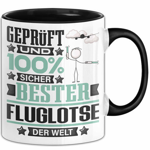 Fluglotse Geschenk Lustiger Spruch für Fluglotse Geschenkidee Bester Fluglotse Der Welt Schwarz Trendation