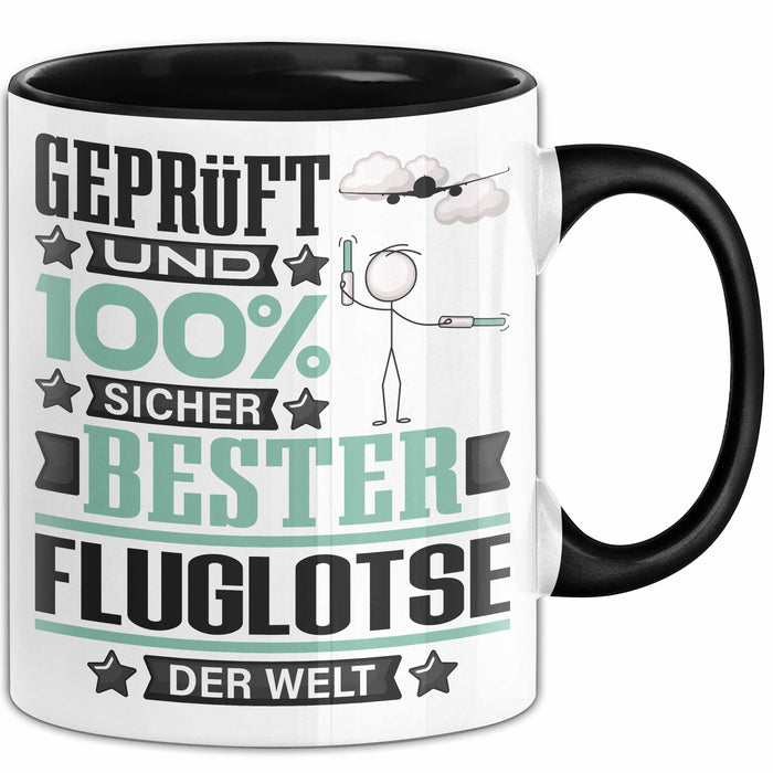 Fluglotse Geschenk Lustiger Spruch für Fluglotse Geschenkidee Bester Fluglotse Der Welt Schwarz Trendation