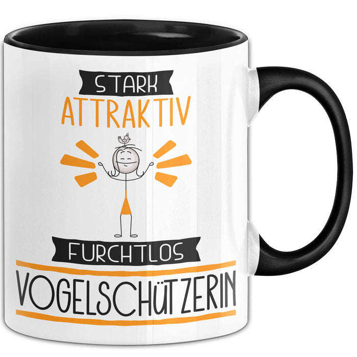 Vogelschützerin Tasse Geschenk Becher Stark Attraktiv Furchtlos Vogelschützerin Lustige Geschenkidee Trendation