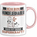 Hundeliebhaber Tasse Geschenk für Hundeliebhaber Geburtstag Lustiger Spruch Kaffee-Becher Was Ist Deine Superkraft Rosa Trendation