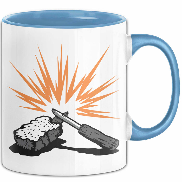 Bushcraft Fan Tasse Geschenkidee Naturfertigkeiten Liebhaber Blau Trendation