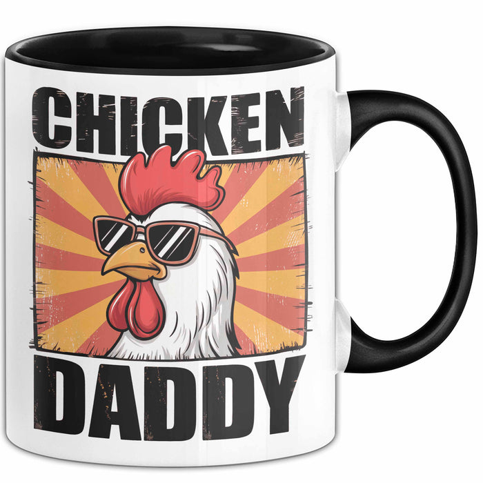Huhn Tier Bauer Tasse Becher Geschenk Lustige Geschenkidee Spruch Hühnerpapa Schwarz Trendation