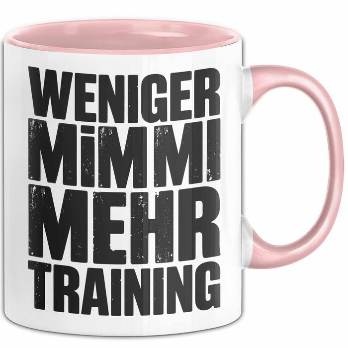 Fußballtrainer Fußballteam Tasse Geschenk Lustige Geschenkidee Spruch Weniger Mimimi Mehr Training Rosa Trendation
