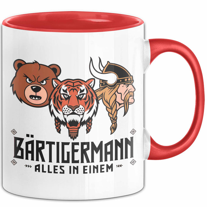 Bärtige Männer Tasse Geschenk Lustige Geschenkidee Spruch Bärtigermann Alles In Einem Rot Trendation