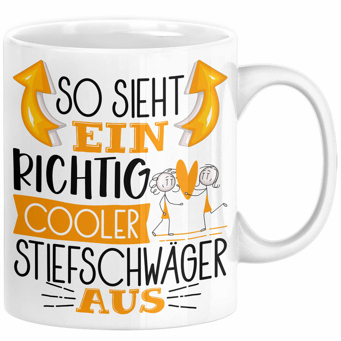 So Sieht Ein Richtig Cooler Stiefschwäger Aus Geschenk Tasse Lustiger Spruch Geschenkidee Weiß Trendation
