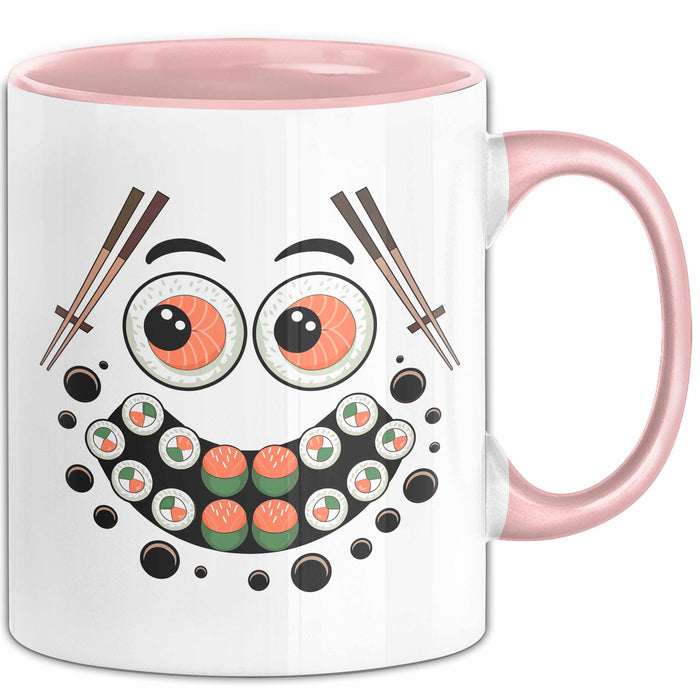 Sushi Liebhaber Tasse Geschenkidee für rohe Rollen Fans Rosa Trendation