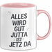 Jutta Tasse Geschenk Alles Ist Gut Jutta Ist Jetz Da Geschenkidee Becher mit Name Rosa Trendation
