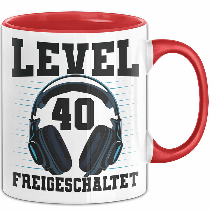 40. Geburtstag Geschenk Männer Gamer Tasse Geschenk 40Er Geburtstag Rot Trendation