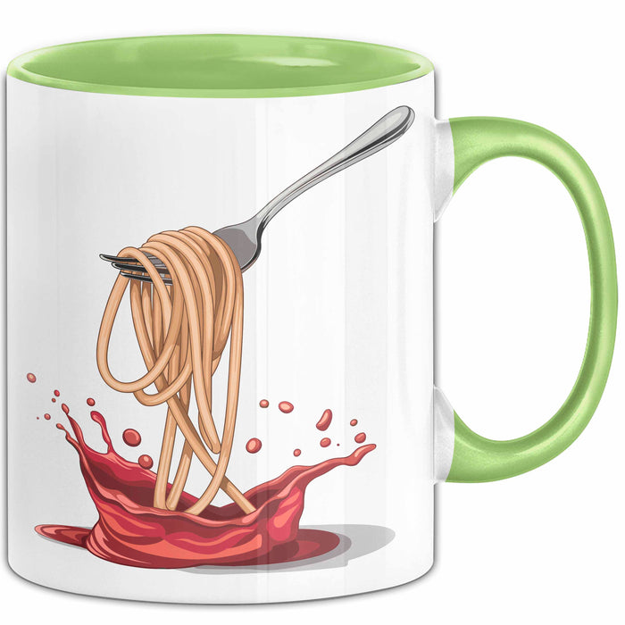 Pasta Fan Tasse Geschenkidee für Italienisches Essen Grün Trendation