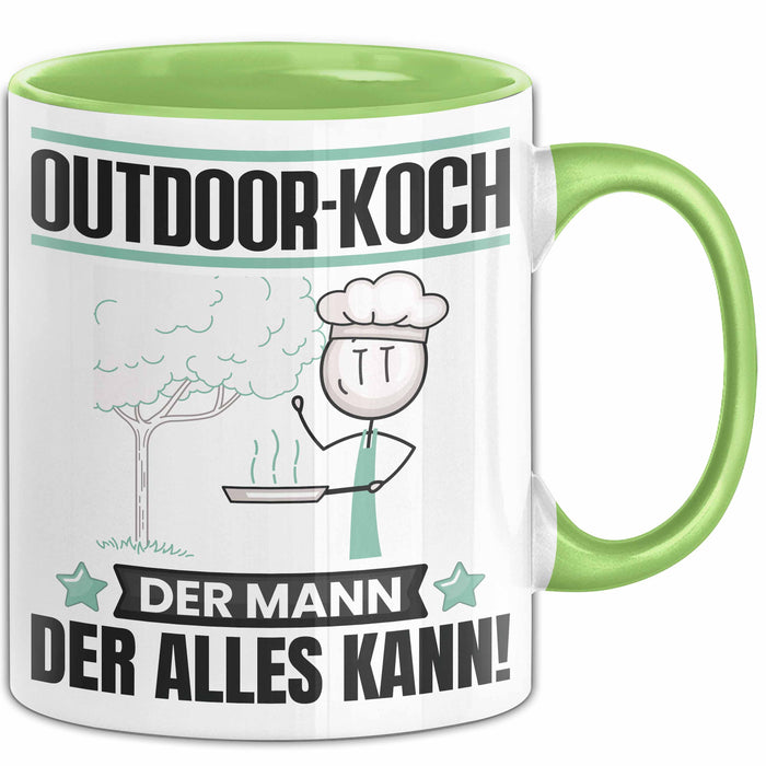 Outdoor-Koch Tasse Geschenk für Outdoor-Koch Der Mann Der Alles Kann Geschenkidee zum Geburtstag Grün Trendation