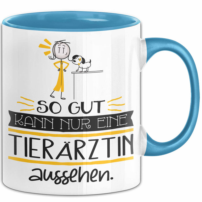 Tierärztin Geschenk Tasse So Gut Kann Nur Eine Tierärztin Aussehen Geschenkidee Geburtstag Weihnachten Lustig Blau Trendation