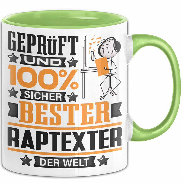 Raptexter Geschenk Lustiger Spruch für Raptexter Geschenkidee Bester Raptexter Der Welt Grün Trendation