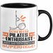 Pilates-Enthusiast Geschenk Tasse Ich Bin Pilates-Enthusiast Aber Sag Doch Einfach Superheld Lustige Geschenkdiee für Pilates-Enthusiast Kaffee-Becher Schwarz Trendation
