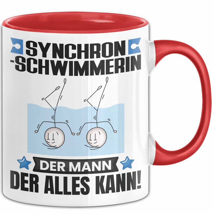 Synchronschwimmerin Tasse Geschenk für Synchronschwimmerin Der Mann Der Alles Kann Geschenkidee zum Geburtstag Rot Trendation