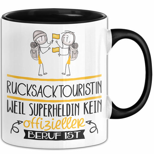 Rucksacktouristin Geschenk Tasse Lustiger Spruch Rucksacktouristin Weil Superheldin Kein Offizieller Beruf Ist Geschenkidee Trendation