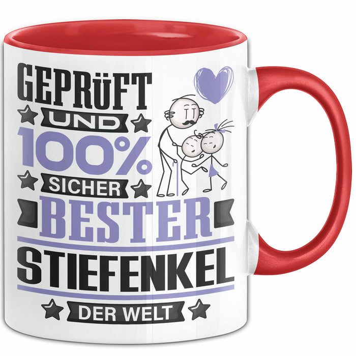 Stiefenkel Geschenk Lustiger Spruch für Stiefenkel Geschenkidee Bester Stiefenkel Der Welt Rot Trendation