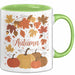 Herbstzeit Tasse Geschenkidee für Herbstliebhaber Grün Trendation