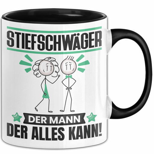 Stiefschwäger Tasse Geschenk für Stiefschwäger Der Mann Der Alles Kann Geschenkidee zum Geburtstag Schwarz Trendation