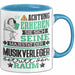 Musikverleger Geschenk Tasse Lustiger Spruch Erheben Sie Sich Der Musikverleger Betritt den Raum Blau Trendation