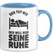 Introvertierter Schlafliebhaber Tasse Geschenk Lustige Geschenkidee Spruch Der Tut Nix Der Will Nur Seine Ruhe Blau Trendation