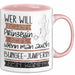 Bungee-Jumperin Tasse Geschenk Spruch Wer Will Schon Prinzessin Sein Wenn Man Auch Bungee-Jumperin Sein Kann Rosa Trendation