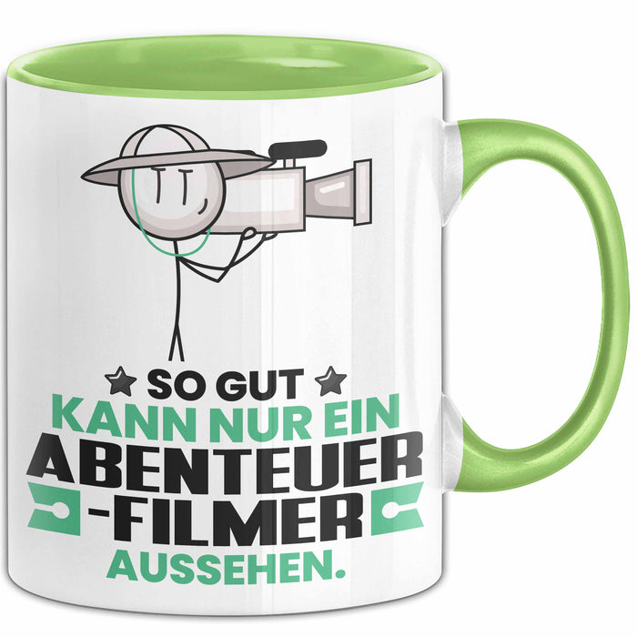 Abenteuerfilmer Geschenk Tasse So Gut Kann Nur Ein Abenteuerfilmer Aussehen Geschenkidee Kaffee-Becher Grün Trendation