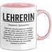 Unterricht Lehrer Wertschätzung Tasse Geschenk Lustige Geschenkidee Spruch Lehrerin Rosa Trendation
