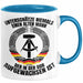 DDR Mann Tasse Geschenk Unterschätze Niemals Einen Alten Mann Der In Der DDR AufgewachsenIst Kaffee-Becher Blau Trendation