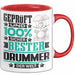 Drummer Geschenk Lustiger Spruch für Drummer Geschenkidee Bester Drummer Der Welt Rot Trendation