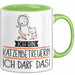 Geschenk für Katzenbetreuerin Tasse Lustige Geschenkidee Geburtstag Ich Bin Katzenbetreuerin Ich Darf Das Grün Trendation