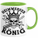 Heimwerker Geschenk Tassen Partner-Tassen Kaffee-Becher Heimwerker König Männer Grün Trendation