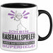 Baseballspieler Geschenk Tasse Ich Bin Baseballspieler Aber Sag Doch Einfach Superheld Lustige Geschenkdiee für Baseballspieler Kaffee-Becher Schwarz Trendation