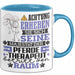 Pferdetherapeut Geschenk Tasse Lustiger Spruch Erheben Sie Sich Der Pferdetherapeut Betritt den Raum Blau Trendation