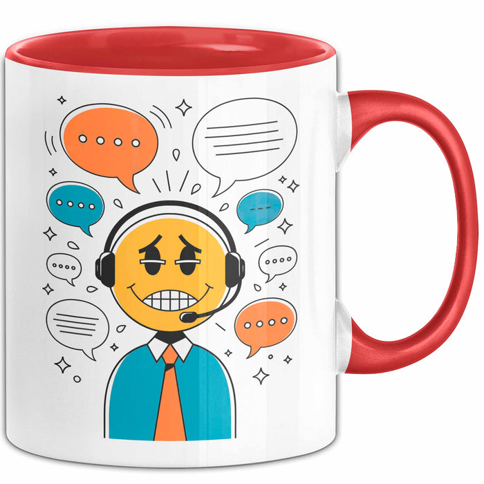 Call Center Mitarbeiter Tasse Geschenk Lustige Geschenkidee Spruch Für Kundenservice Helden Rot Trendation