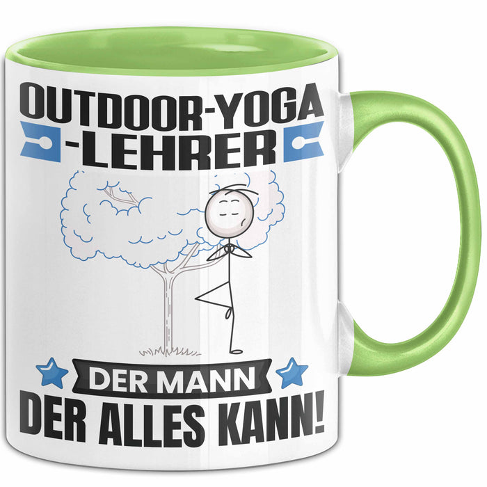 Outdoor-Yoga-Lehrer Tasse Geschenk für Outdoor-Yoga-Lehrer Der Mann Der Alles Kann Geschenkidee zum Geburtstag Grün Trendation