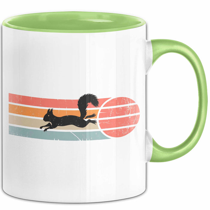 Eichhörnchen Tierliebhaber Retro Tasse Geschenk Lustige Geschenkidee Spruch Grün Trendation