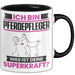 Pferdepfleger Tasse Geschenk für Pferdepfleger Geburtstag Lustiger Spruch Kaffee-Becher Was Ist Deine Superkraft Schwarz Trendation