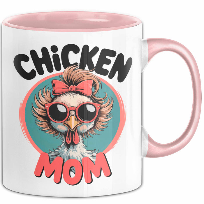 Huhn Tier Bauer Tasse Becher Geschenk Lustige Geschenkidee Spruch Hühnermama Rosa Trendation