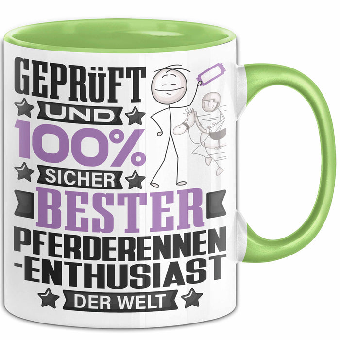 Pferderennen-Enthusiast Geschenk Lustiger Spruch für Pferderennen-Enthusiast Geschenkidee Bester Pferderennen-Enthusiast Der Welt Grün Trendation