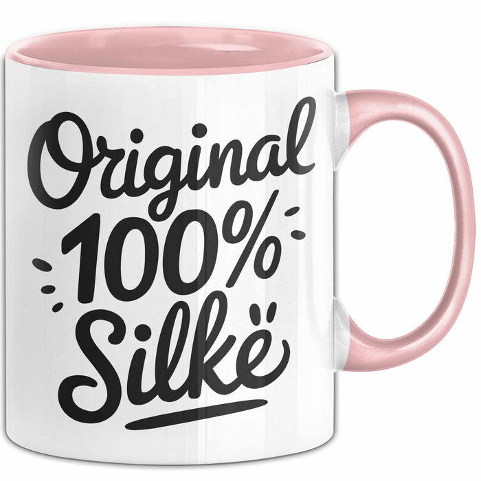 Silke Tasse Geschenk Original 100% Silke Geschenkidee Geburtstag Rosa Trendation