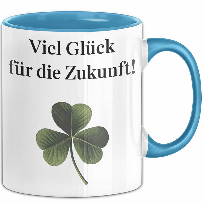 Büroarbeit Kollege Abschied Tasse Geschenk Lustige Geschenkidee Spruch Viel Glück Für Die Zukunft Blau Trendation