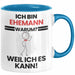 Ehemann Geschenk Tasse Lustiger Spruch Ich Bin Ehemann Warum Weil Ich Es Kann Geschenkidee Bester Ehemann Geburtstag Kaffee-Becher Blau Trendation