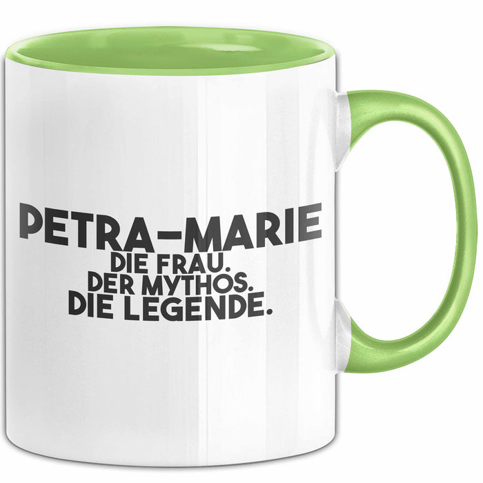 Petra-Marie Tasse Petra-Marie – Die Frau. Der Mythos. Die Legende. Geschenk Grün Trendation