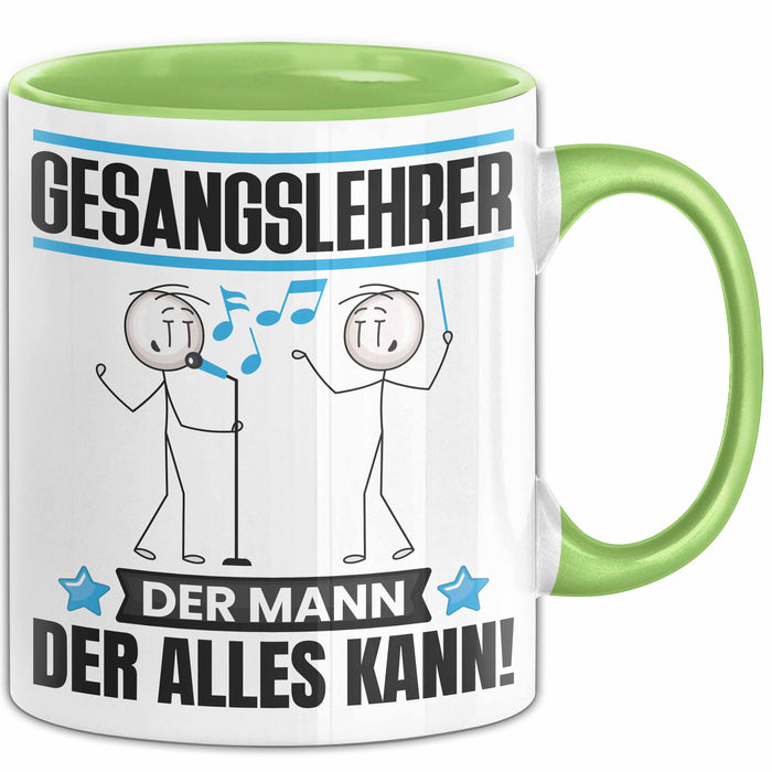 Gesangslehrer Tasse Geschenk für Gesangslehrer Der Mann Der Alles Kann Geschenkidee zum Geburtstag Grün Trendation