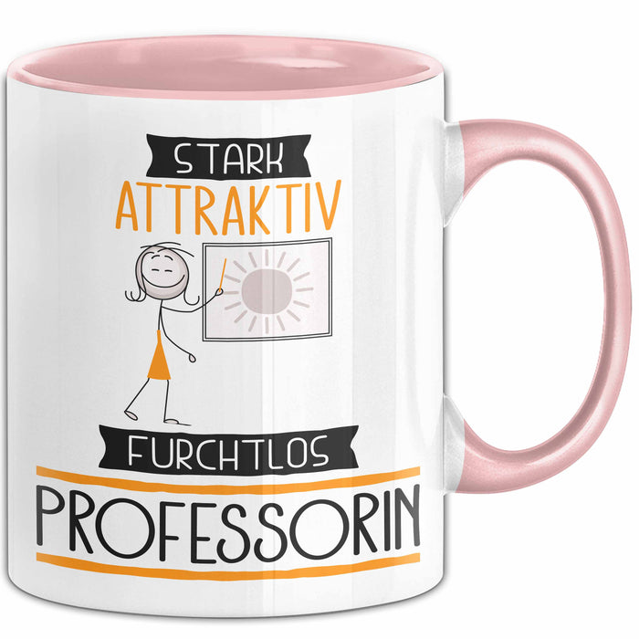 Professorin Tasse Geschenk Becher Stark Attraktiv Furchtlos Professorin Lustige Geschenkidee Rosa Trendation