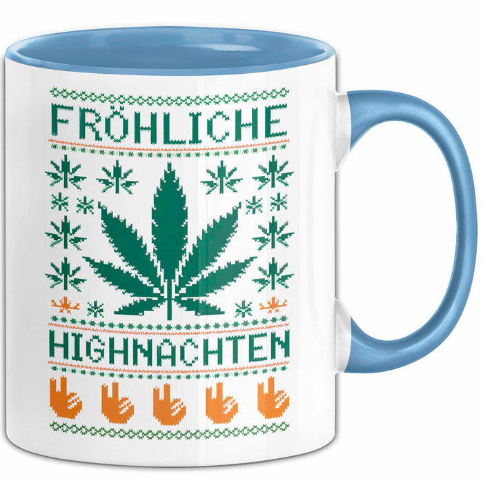 Weihnachts Weed Tasse Geschenk Lustige Geschenkidee Fröhliche Highnachten