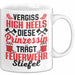 Feuerwehr-Frau Tasse Geschenk Feuerwehr Vergiss High Heels Diese Prinzessin Trägt Stiefel Weiß Trendation