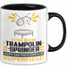 Trampolinspringer Geschenk Tasse Ich Bin Trampolinspringer Aber Sag Doch Einfach Superheld Lustige Geschenkdiee für Trampolinspringer Kaffee-Becher Schwarz Trendation